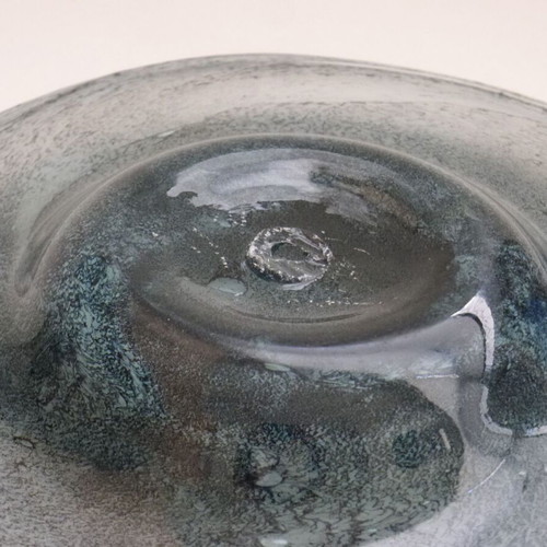 Vintage handblown glass platter, 32 cm diameter