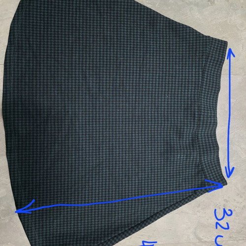 Modström green checked skirt like new, wool-like fabric