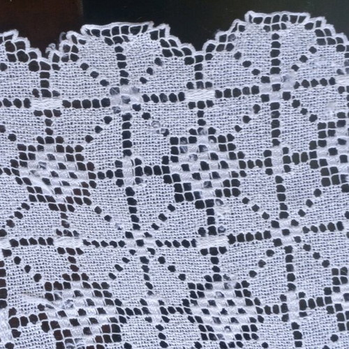 Filet lace doily used, handmade vintage 45×52 from Tinos