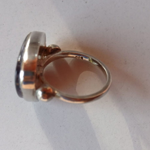 Silver ring with amethyst, handmade, size 56-57