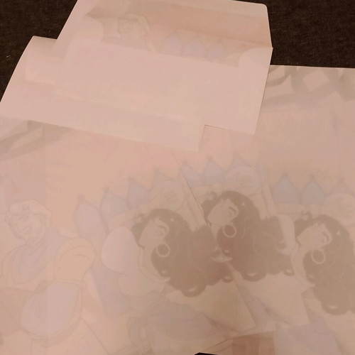 Esmeralda stationery sheets like new, two sheets and two envelopes