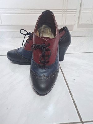 Oxford heels 8cm Ragazza multicolor leather size 37 used