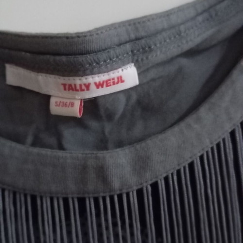 Short dress with fringes like new, gray and black, size S