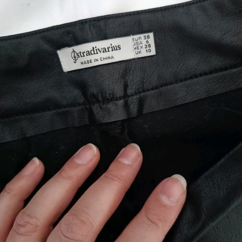 Stradivarius women's black leather-look pants M like new with minimal wear