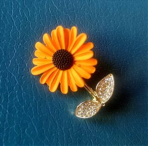 Μικρή  χαριτωμένη Faux bijoux καρφίτσα "λουλούδι* με σμάλτο