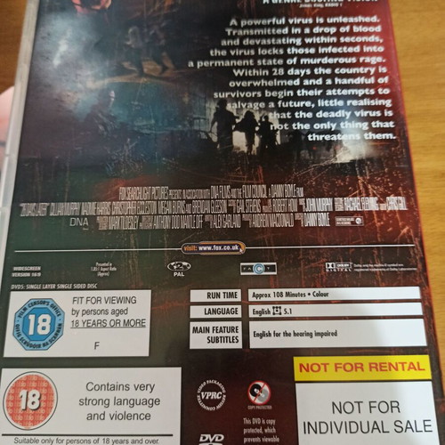 28 Days Later DVD with English subtitles