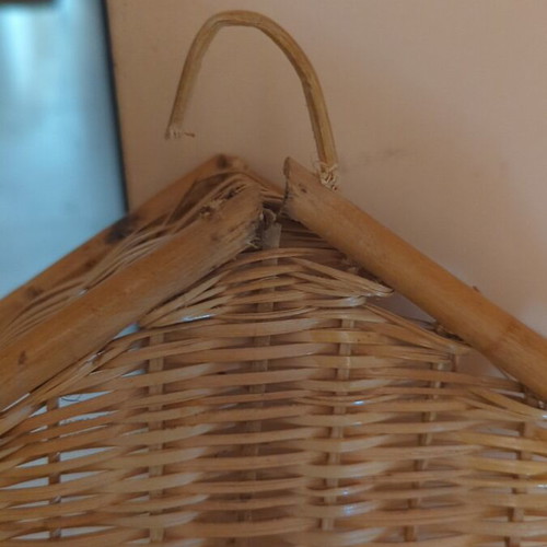 Handmade wicker basket with 3 levels used
