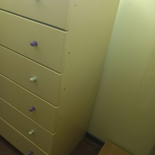 Children's dresser used, lacquered MDF, 6 drawers, vanilla color