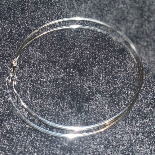 Hoop earrings new, silver