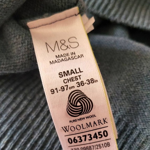 Marks and Spencer wool sweater size S like new, petrol color