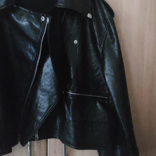 Jacket Δερματίνη Μαύρο oversized biker καινούργιο
