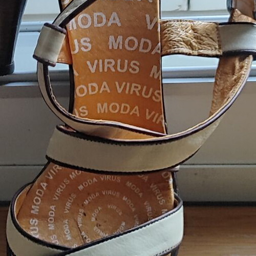 Virus Moda women's leather sandals like new, beige and brown