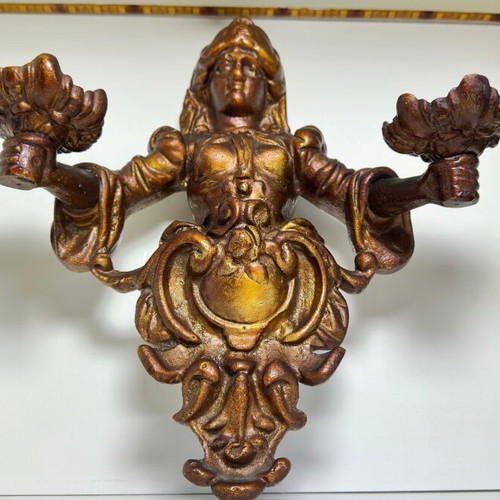 Metal wall candle holder baroque style used