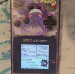 Game Boy Color custom Gengar με IPS οθόνη και Pokémon Crystal repro, σαν καινούργιο