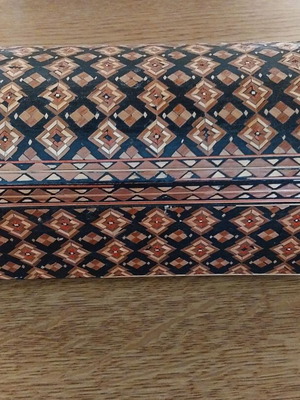 Handmade wooden box with marquetry vintage, like new