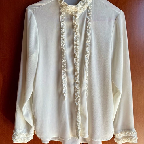 Zara ivory shirt with mao collar like new