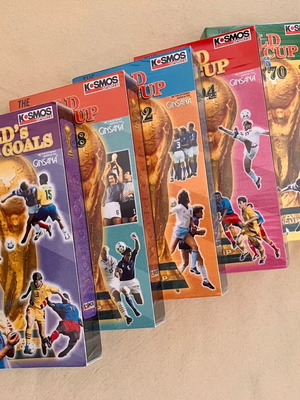 VHS tapes new, collectible World Cup 1958-1994 football, set of 5