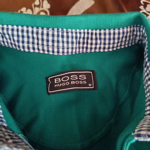 Hugo Boss men's long sleeve shirt, green, size M
