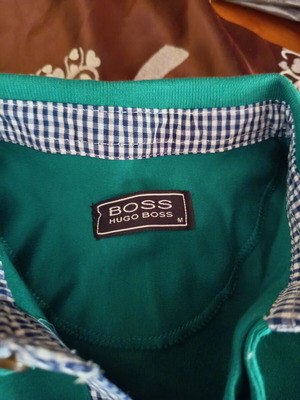 Hugo Boss men's long sleeve shirt, green, size M