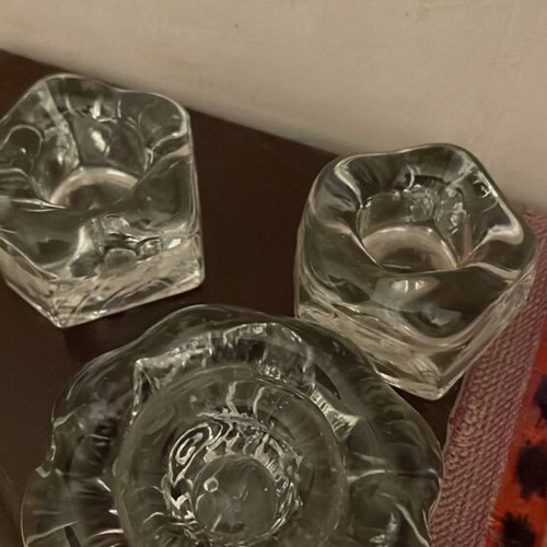 Costa Boda candlesticks new, set of 3 pieces
