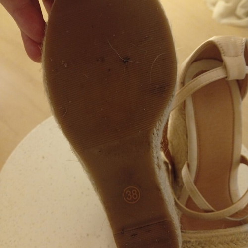 Espadrille wedges size 38 like new, beige summer platforms