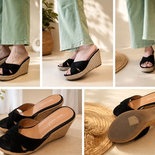 Espadrilles black, like new, size 37