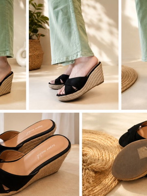 Espadrilles black, like new, size 37
