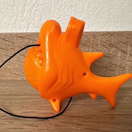 Chupa Chups Piranha toys used, orange with green fish