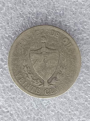 Silver Coin Cuba 20 Centavos 1920 used