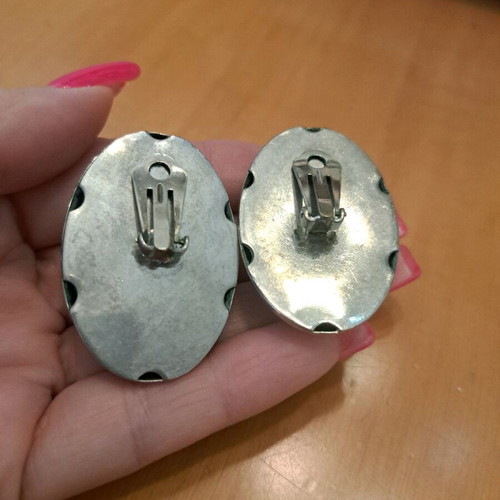 Vintage silver-plated earrings used, silver color