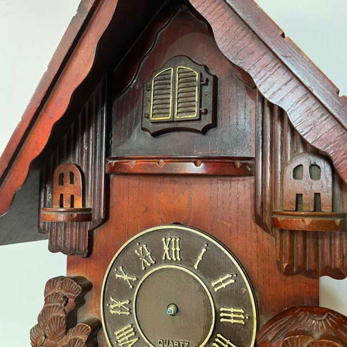 Vintage wooden cuckoo wall clock Quartz 54x42x14