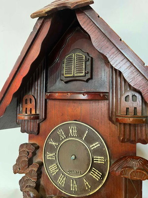 Vintage wooden cuckoo wall clock Quartz 54x42x14