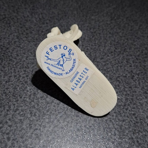 Achilles Figurine Handmade, Genuine Alabaster IFESTOS, like new