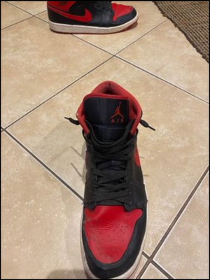 Nike Jordan Air Mid μεταχειρισμένα παπούτσια, μέγεθος 47, μαύρο-κόκκινο