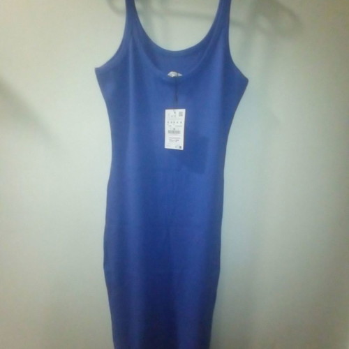 Rib dress blue new, size M, maxi