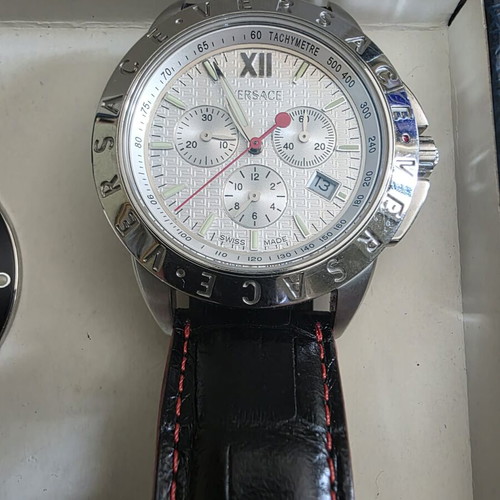 Versace V-Sport 12C99 men's watch new with leather strap