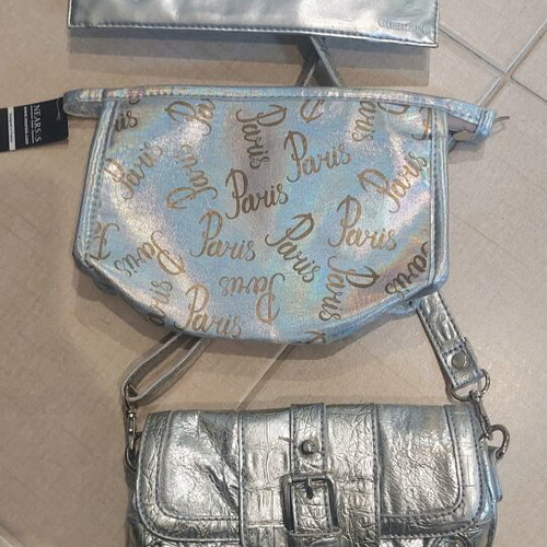 Hunter silver handbag used with Paris and Guerlain bags gift