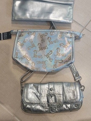 Hunter silver handbag used with Paris and Guerlain bags gift