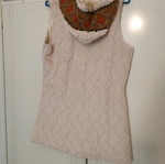 Fur vest used, pale pink with ethnic details, size L