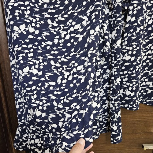 Fransa women's set skirt and blouse like new, white and blue