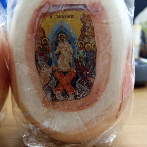 Egg-shaped candle new, set of 2, 12cm