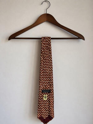 Gucci silk tie, red and yellow