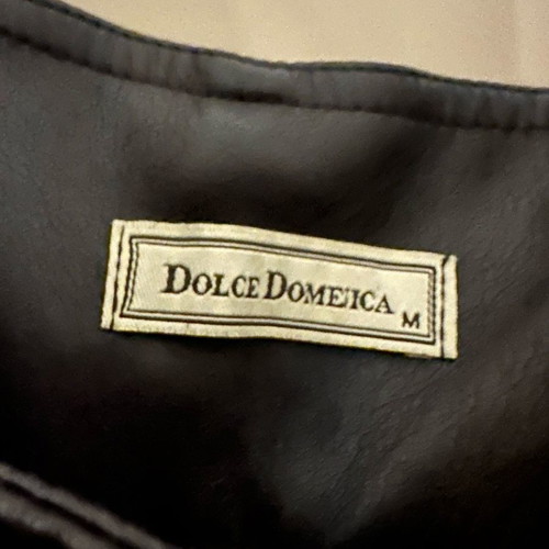 Dolce Domenica black leatherette salopette size M like new