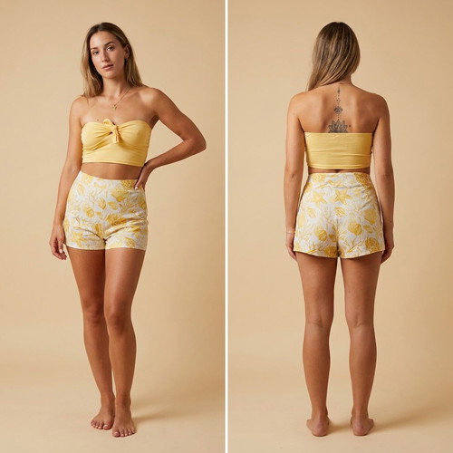 Shein 2-Piece Summer Set like new, bandeau top and shorts, size S