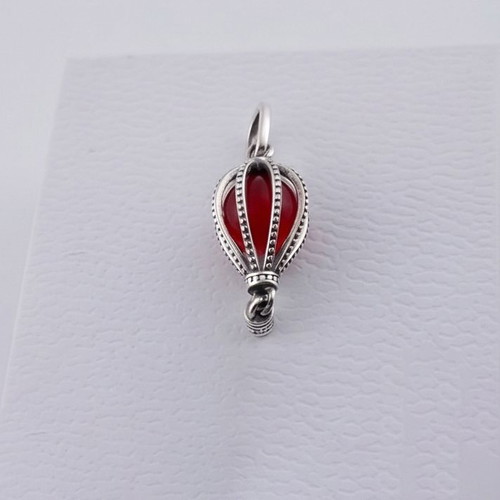 Charm Hot Air Balloon Murano Silver S925 new, red glass