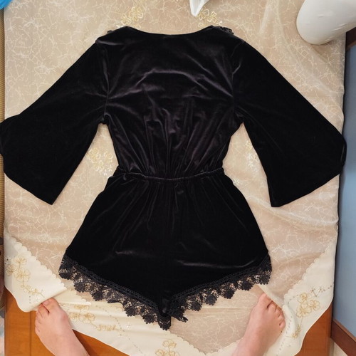 Velvet one-piece H&M black like new