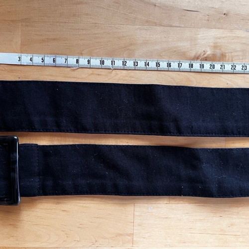 Fabric belt black with tortoise buckle like new, adjustable