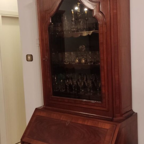 Vintage Dutch Baroque Secretary Desk with Display Cabinet like new