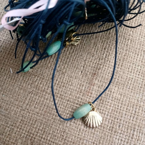 Baptism favors for boy new with metal shell, eye bead and wooden bead, 70 pcs