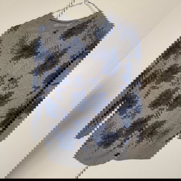 Zara Ζακέτα Γκρι Φλοράλ Small